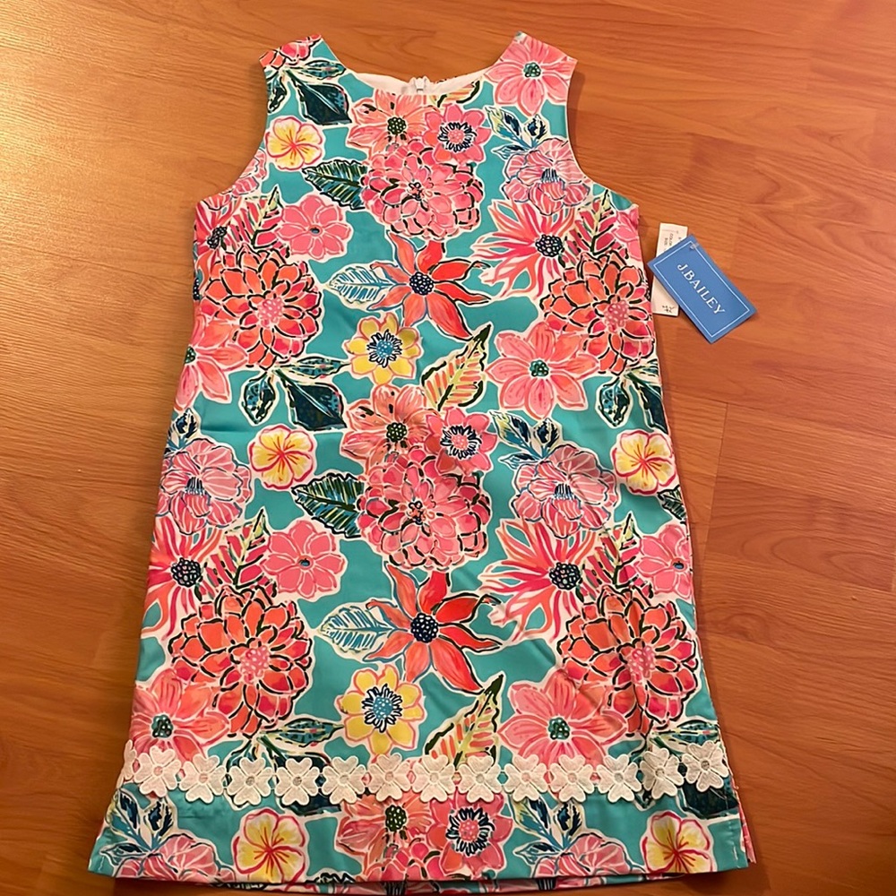 NWT J. Bailey shift dress in ocean floral. Size 12